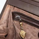 GUCCI Chain Shoulder Bag Leather Brown Gold Auth 175919-21