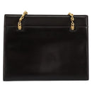 GUCCI Chain Shoulder Bag Leather Brown Gold Auth 175919-13