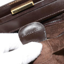 GUCCI Chain Shoulder Bag Leather Brown Gold Auth 175919-12