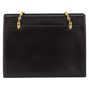 GUCCI Chain Shoulder Bag Leather Brown Gold Auth 175919-2