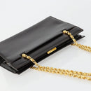 GUCCI Chain Shoulder Bag Leather Brown Gold Auth 175919-6