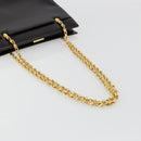 GUCCI Chain Shoulder Bag Leather Brown Gold Auth 175919-7