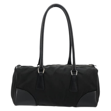 PRADA Hand Bag Nylon Black Silver Auth 175920A - 0