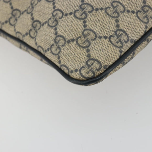 GUCCI GG Supreme Shoulder Bag PVC Beige Silver 201446 Auth 175923A