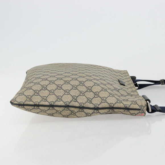 GUCCI GG Supreme Shoulder Bag PVC Beige Silver 201446 Auth 175923A