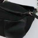 PRADA Shoulder Bag Nylon Leather Black Silver Auth 175925A-8