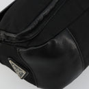 PRADA Shoulder Bag Nylon Leather Black Silver Auth 175925A-15