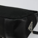 PRADA Shoulder Bag Nylon Leather Black Silver Auth 175925A-16