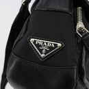 PRADA Shoulder Bag Nylon Leather Black Silver Auth 175925A-19