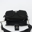 PRADA Shoulder Bag Nylon Leather Black Silver Auth 175925A-20