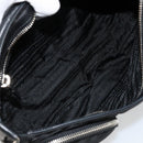 PRADA Shoulder Bag Nylon Leather Black Silver Auth 175925A-10