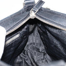 PRADA Shoulder Bag Nylon Leather Black Silver Auth 175925A-23