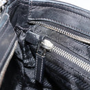 PRADA Shoulder Bag Nylon Leather Black Silver Auth 175925A-25