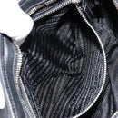 PRADA Shoulder Bag Nylon Leather Black Silver Auth 175925A-26