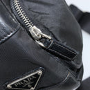 PRADA Shoulder Bag Nylon Leather Black Silver Auth 175925A-27