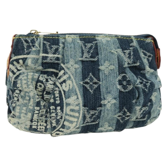 LOUIS VUITTON Monogram Denim Trousse Leie Pouch Blue M95335 LV Auth 175930SAV