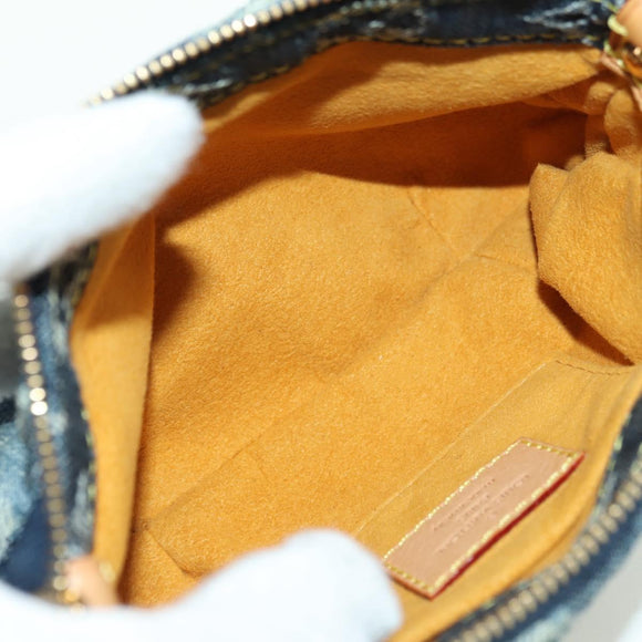 LOUIS VUITTON Monogram Denim Trousse Leie Pouch Blue M95335 LV Auth 175930SAV