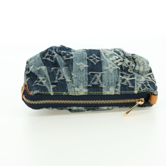 LOUIS VUITTON Monogram Denim Trousse Leie Pouch Blue M95335 LV Auth 175930SAV