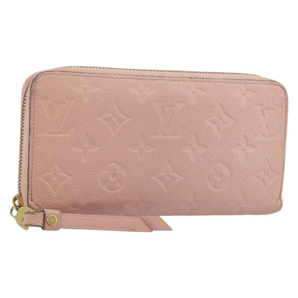 LOUIS VUITTON Monogram Empreinte Zippy Wallet Pink M64090 LV Auth 175932A