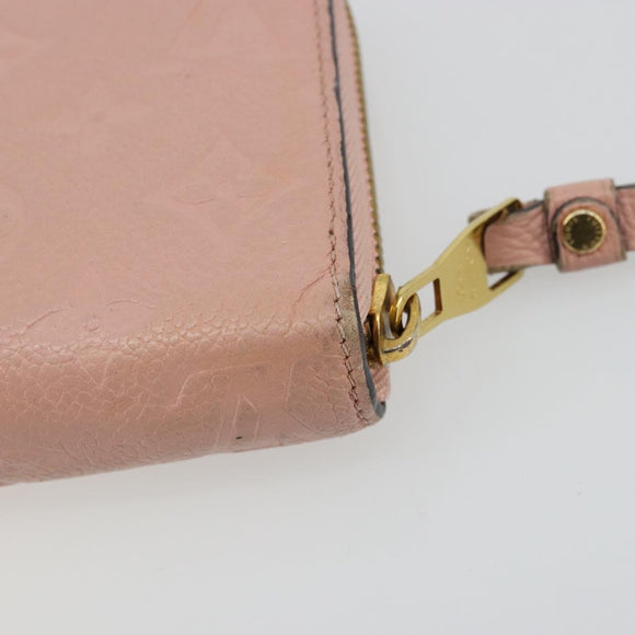 LOUIS VUITTON Monogram Empreinte Zippy Wallet Pink M64090 LV Auth 175932A