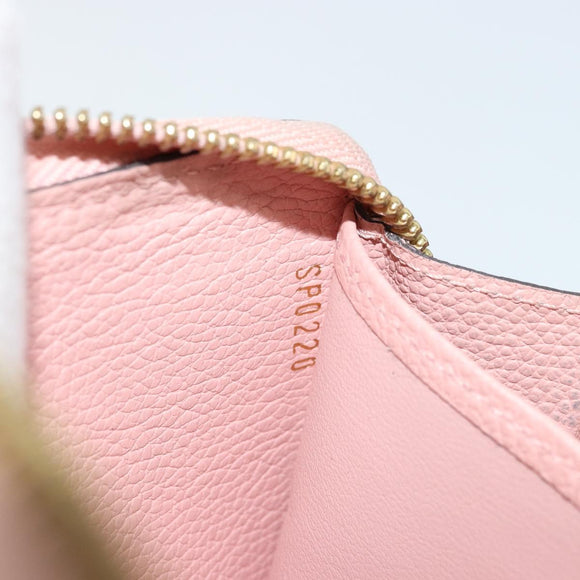 LOUIS VUITTON Monogram Empreinte Zippy Wallet Pink M64090 LV Auth 175932A