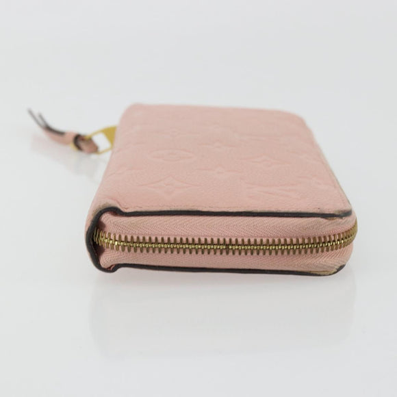 LOUIS VUITTON Monogram Empreinte Zippy Wallet Pink M64090 LV Auth 175932A