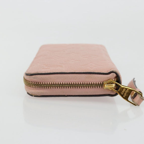 LOUIS VUITTON Monogram Empreinte Zippy Wallet Pink M64090 LV Auth 175932A