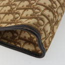Christian Dior Trotter Canvas Clutch Bag Beige Auth 175934-16
