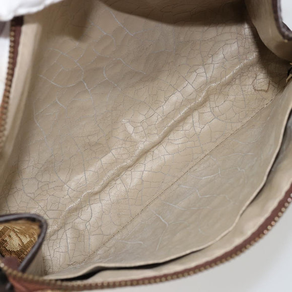 Christian Dior Trotter Canvas Clutch Bag Beige Auth 175934