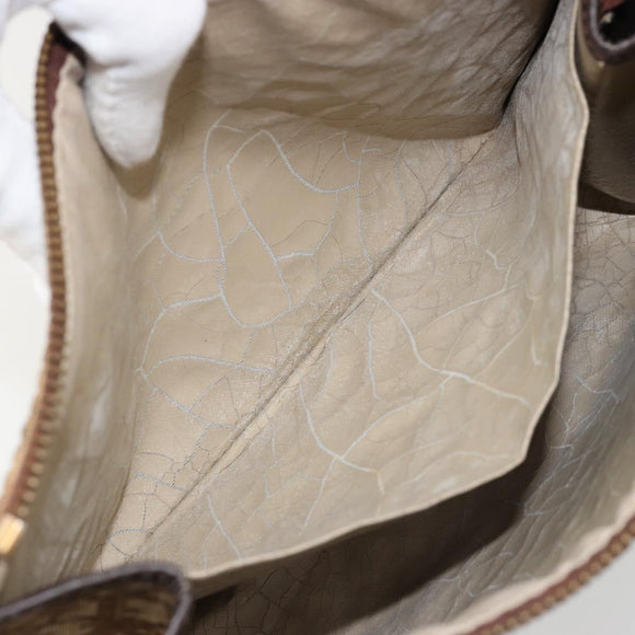 Christian Dior Trotter Canvas Clutch Bag Beige Auth 175934