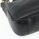 GUCCI Bamboo Shoulder Bag Leather 2way Black Gold Auth 175954-15