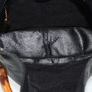GUCCI Bamboo Shoulder Bag Leather 2way Black Gold Auth 175954-11