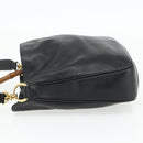 GUCCI Bamboo Shoulder Bag Leather 2way Black Gold Auth 175954-3