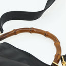 GUCCI Bamboo Shoulder Bag Leather 2way Black Gold Auth 175954-8