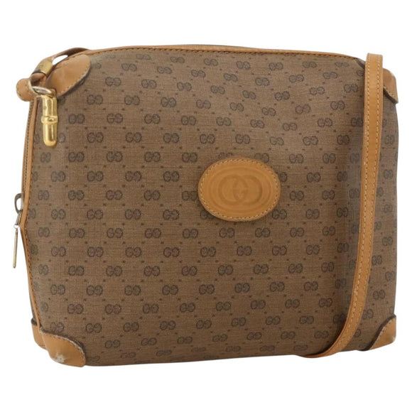 GUCCI Micro GG Supreme Shoulder Bag PVC Beige Gold 001 115 4916 Auth 175955