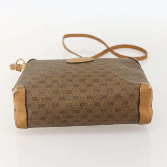GUCCI Micro GG Supreme Shoulder Bag PVC Beige Gold 001 115 4916 Auth 175955