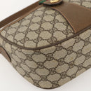 GUCCI GG Supreme Web Sherry Line Shoulder Bag PVC Beige Gold Auth 175956-11