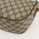 GUCCI GG Supreme Web Sherry Line Shoulder Bag PVC Beige Gold Auth 175956-12