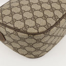 GUCCI GG Supreme Web Sherry Line Shoulder Bag PVC Beige Gold Auth 175956-13