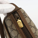 GUCCI GG Supreme Web Sherry Line Shoulder Bag PVC Beige Gold Auth 175956-14