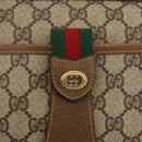 GUCCI GG Supreme Web Sherry Line Shoulder Bag PVC Beige Gold Auth 175956-15