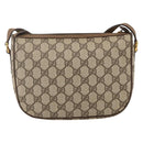 GUCCI GG Supreme Web Sherry Line Shoulder Bag PVC Beige Gold Auth 175956-3
