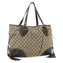 GUCCI GG Canvas Histeria Tote Bag Beige Gold 211954 Auth 175958-1