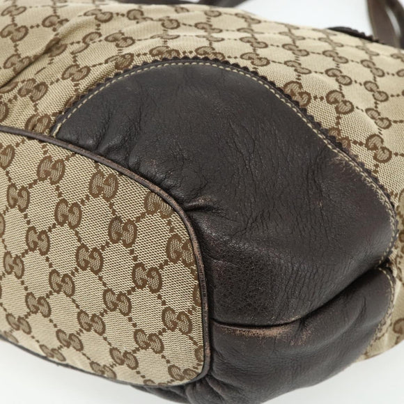 GUCCI GG Canvas Histeria Tote Bag Beige Gold 211954 Auth 175958