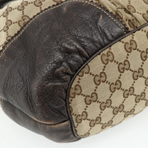 GUCCI GG Canvas Histeria Tote Bag Beige Gold 211954 Auth 175958