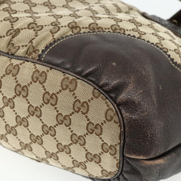 GUCCI GG Canvas Histeria Tote Bag Beige Gold 211954 Auth 175958