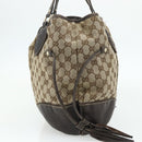 GUCCI GG Canvas Histeria Tote Bag Beige Gold 211954 Auth 175958-5
