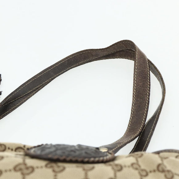 GUCCI GG Canvas Histeria Tote Bag Beige Gold 211954 Auth 175958