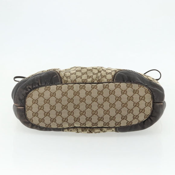 GUCCI GG Canvas Histeria Tote Bag Beige Gold 211954 Auth 175958