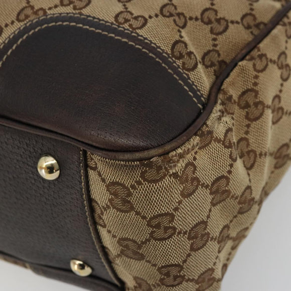GUCCI GG Canvas Web Sherry Line Pretty Bag Beige Gold Red 163805 Auth 175959